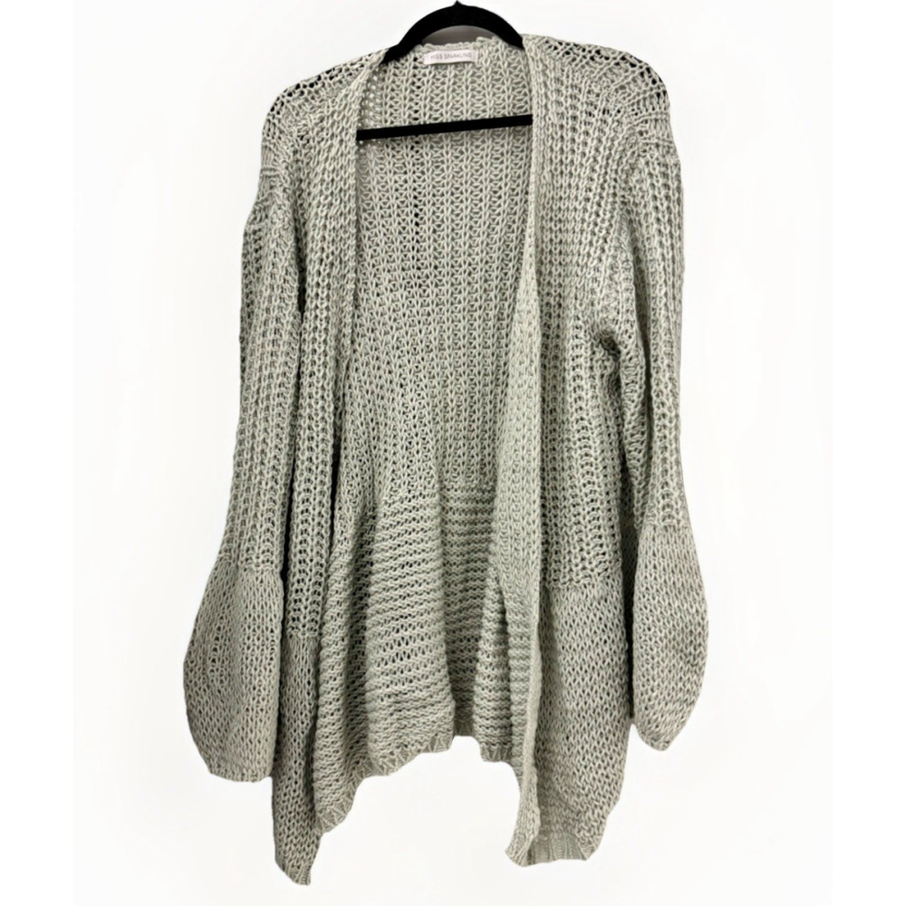 ☀️ Miss Sparkling Open Knit Oversized Cardigan Sweater, Size XL